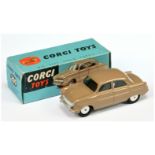 Corgi Toys 200 Ford Consul Saloon - Fawn body, silver trim, flat spun hubs 