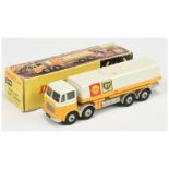 Dinky Toys 943 Leyland Octopus Tanker "Shell-BP" - yellow, white including Tanker, grey chassis a...