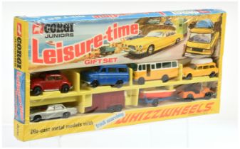 Corgi Toys Juniors 3005 "Leisure-Time" Gift Set To Include - 8 X pieces Ford Transit Mini Bus, Vo...