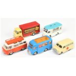 Corgi Toys Unboxed Group Of 5 To Include (1) Smith's karrier "Family Butchers", (2) Commer Bus "H...