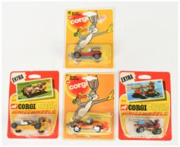 Corgi Juniors Group Of 4 To Include (1) 84 "Bugs Bunny" Car - Orange Body with fluorescent plasti...