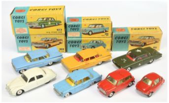 Corgi Toys Group Of 7 To Include (1) 208 Jaguar 2.4 Litre, (2) 217 Fiat 1800, (3) 220 Chevrolet I...