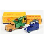 Dinky Toys 430 Commer Breakdown Lorry -  Tan cab and chassis, green back and jib with hook, silve...