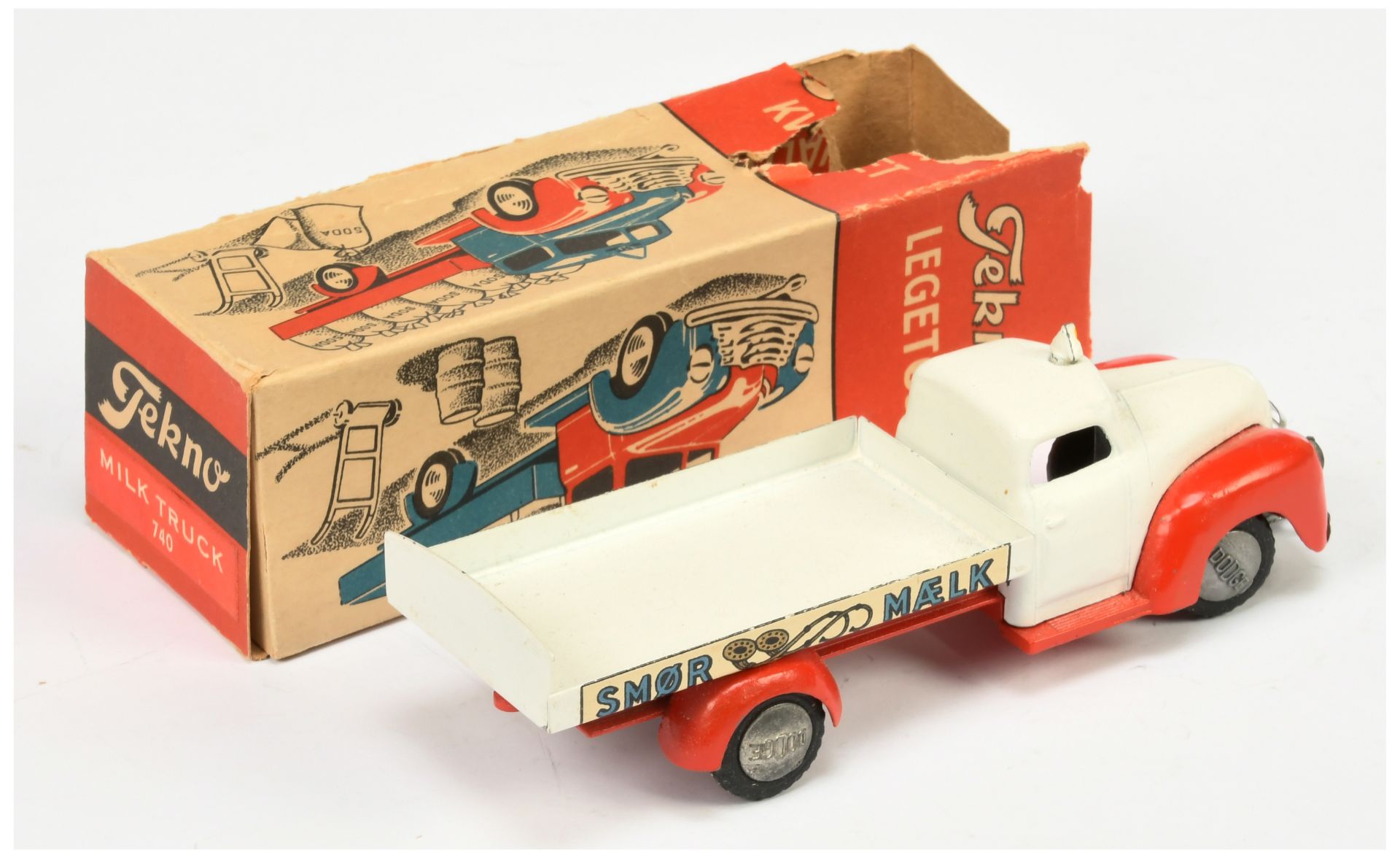 Tekno  Dodge "SMOR Milk"  Delivery Truck - White and red, chrome trim - Good Plus bright example ... - Image 2 of 2
