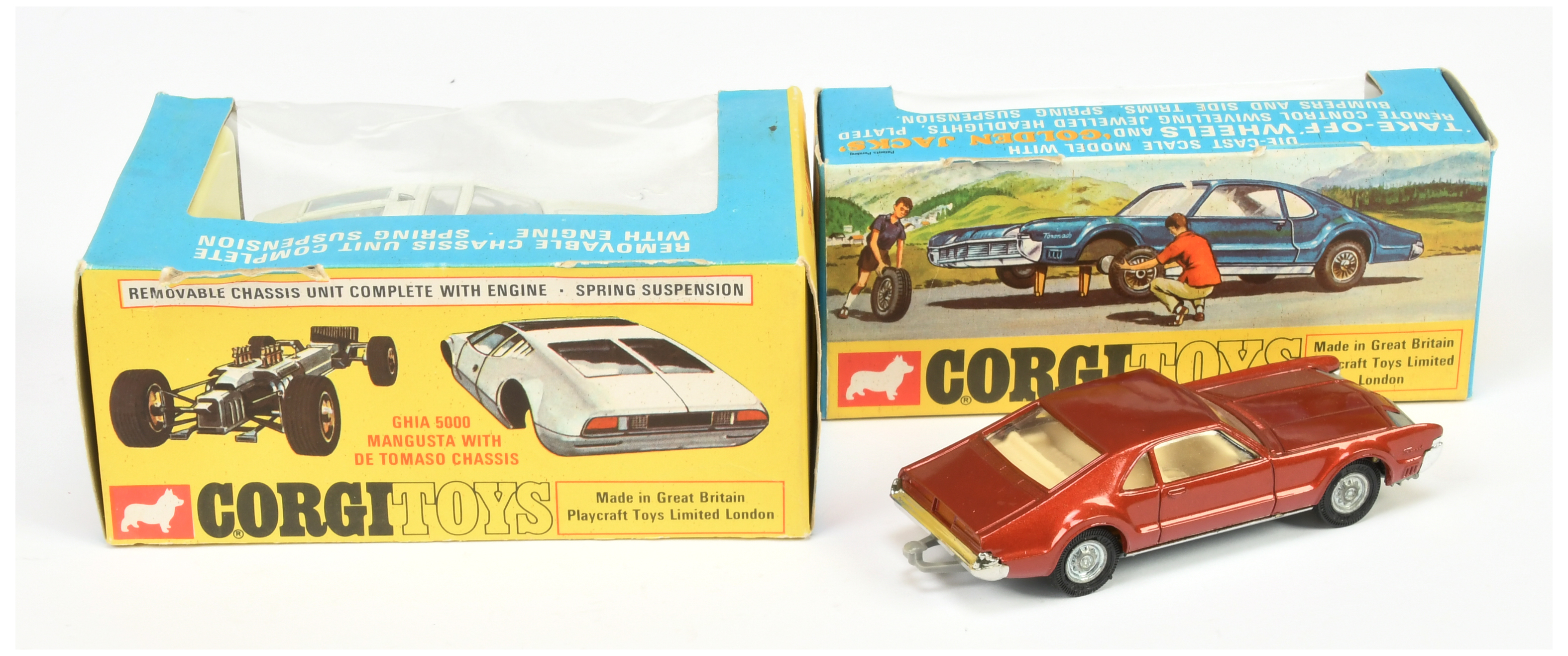 Corgi Toys 276 Oldsmobile Toronado - Metallic Brown, cream interior, Golden Jacks Take-Off Wheels  - Image 2 of 2