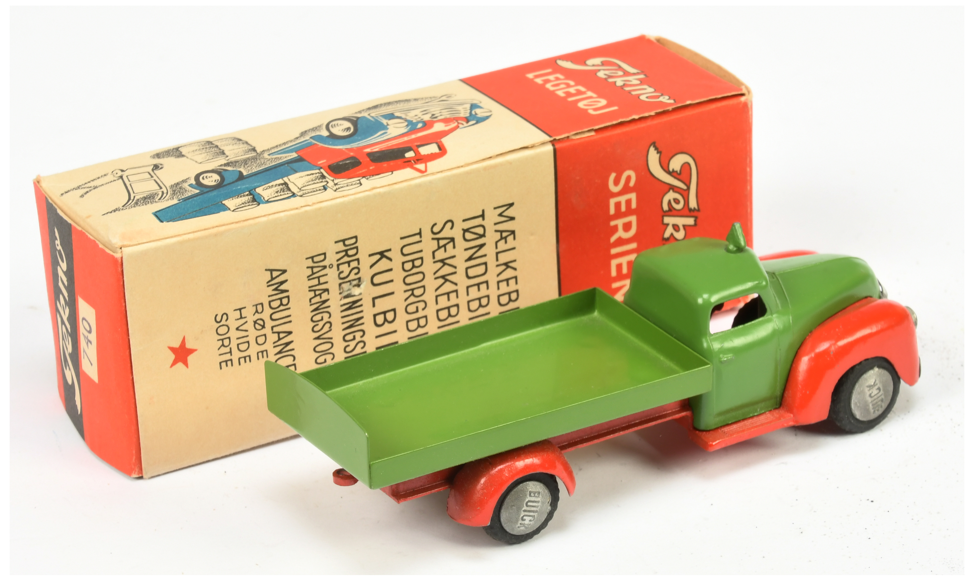 Tekno  740 Dodge Truck  - Green cab and back, red chassis, chrome trim - Good Plus including card... - Image 2 of 2