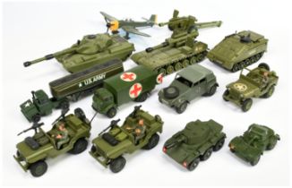 Dinky Toys Military Unboxed Group To Include Bedford "Ambulance", Jeep "US Army", Junkers Aircraf...
