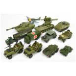 Dinky Toys Military Unboxed Group To Include Bedford "Ambulance", Jeep "US Army", Junkers Aircraf...