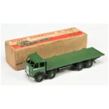 Dinky Toys 502 Foden (type 1) Flat Truck - Green cab, back and rigid hubs with herringbone tyres,...