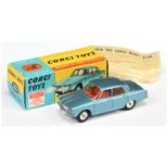 Corgi Toys 252 Rover 2000 - Steel Blue body, red interior, silver trim, spun hubs and "Trans-O-Li...