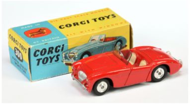 Corgi Toys 300 Austin Healey Sports Car - Deep Red Body, cream seats, silver trim and  spun hubs