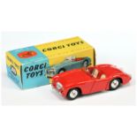 Corgi Toys 300 Austin Healey Sports Car - Deep Red Body, cream seats, silver trim and  spun hubs