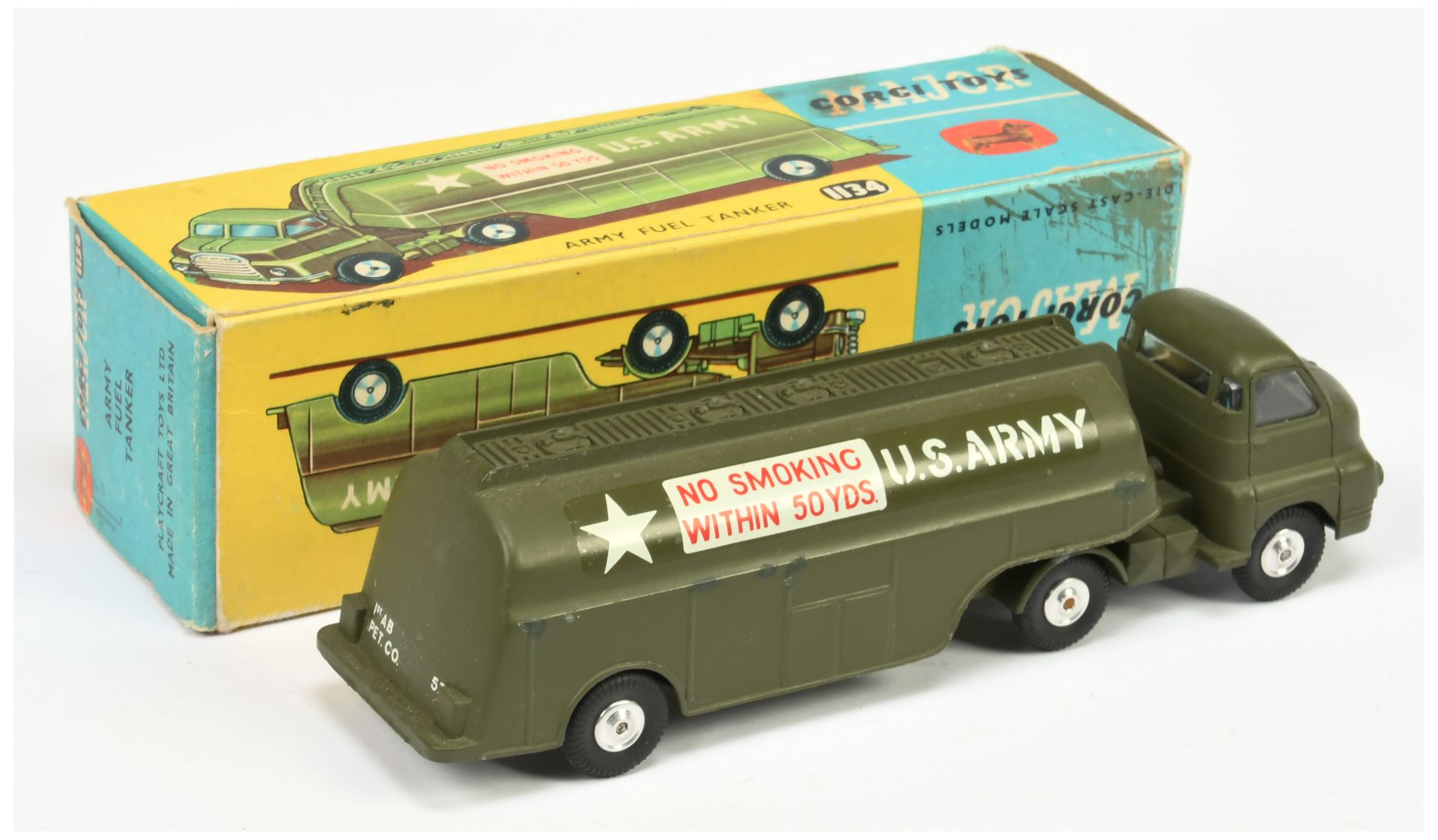 Corgi Toys 1134 Bedford Type S Articulated Military Tanker "US ARMY" - Drab Green Cab, tanker, fi... - Image 2 of 2