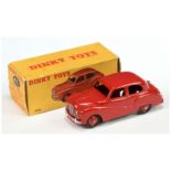 Dinky Toys 40J Austin Somerset Saloon - Red body and rigid hubs with smooth tyres, silver trim an...