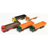 Dinky Toys Unboxed Group of Foden (type 2) Diesel wagons To Include - Orange and white, Yellow an...