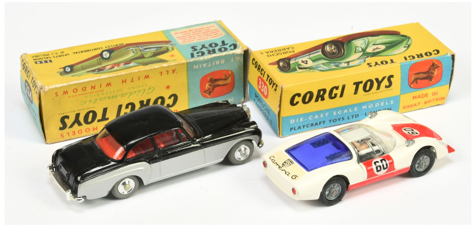 Corgi Toys 224 Bentley Continental Sports Saloon - Two-Tone Black and Silver, red interior, chrom... - Image 2 of 2