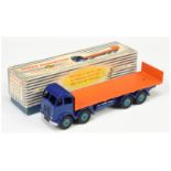 Dinky Toys 903 Foden (type 2) Flat Truck With Tailboard - Blue cab and chassis, orange back, mid-...