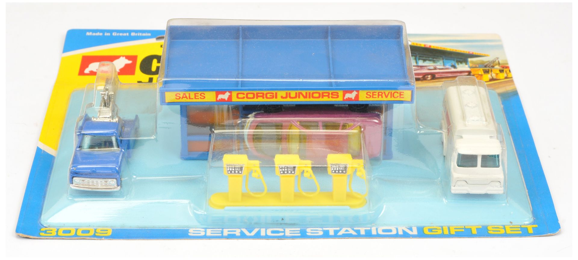 Corgi Toys Juniors 3009 Service Station Set To Include 3 X Vehicles (1) NSU RO80 - Purple with bl... - Image 5 of 6