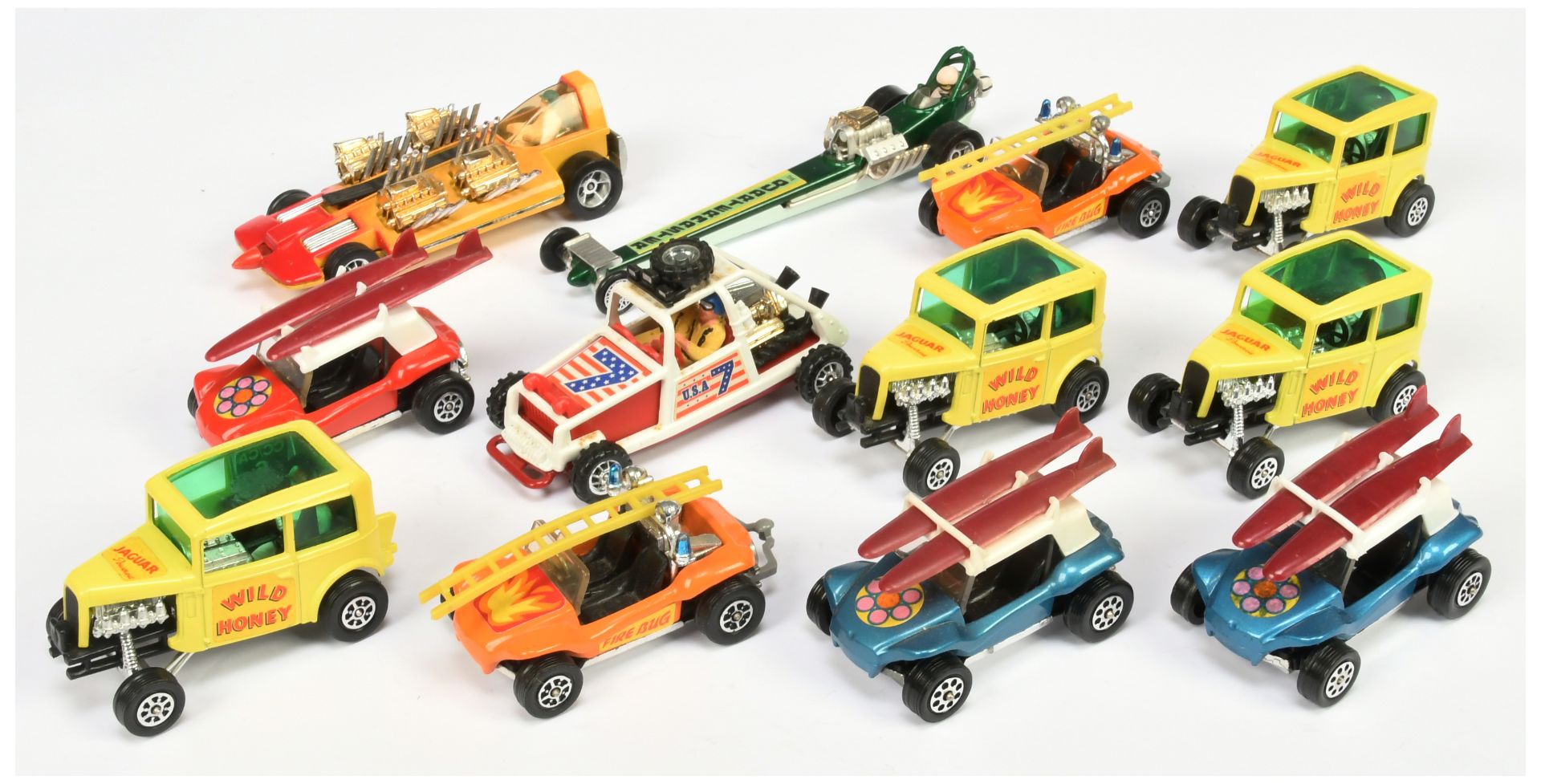 Corgi Toys Unboxed Whizzwheels Group Of 12 Buggies and Dragsters To Include  GP Buggy, 4 X "Wild ...