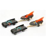 Corgi Toys Juniors "Batman" 2-Piece Set Unboxed Pair - (1) Batmobile - Black including wheels wit...