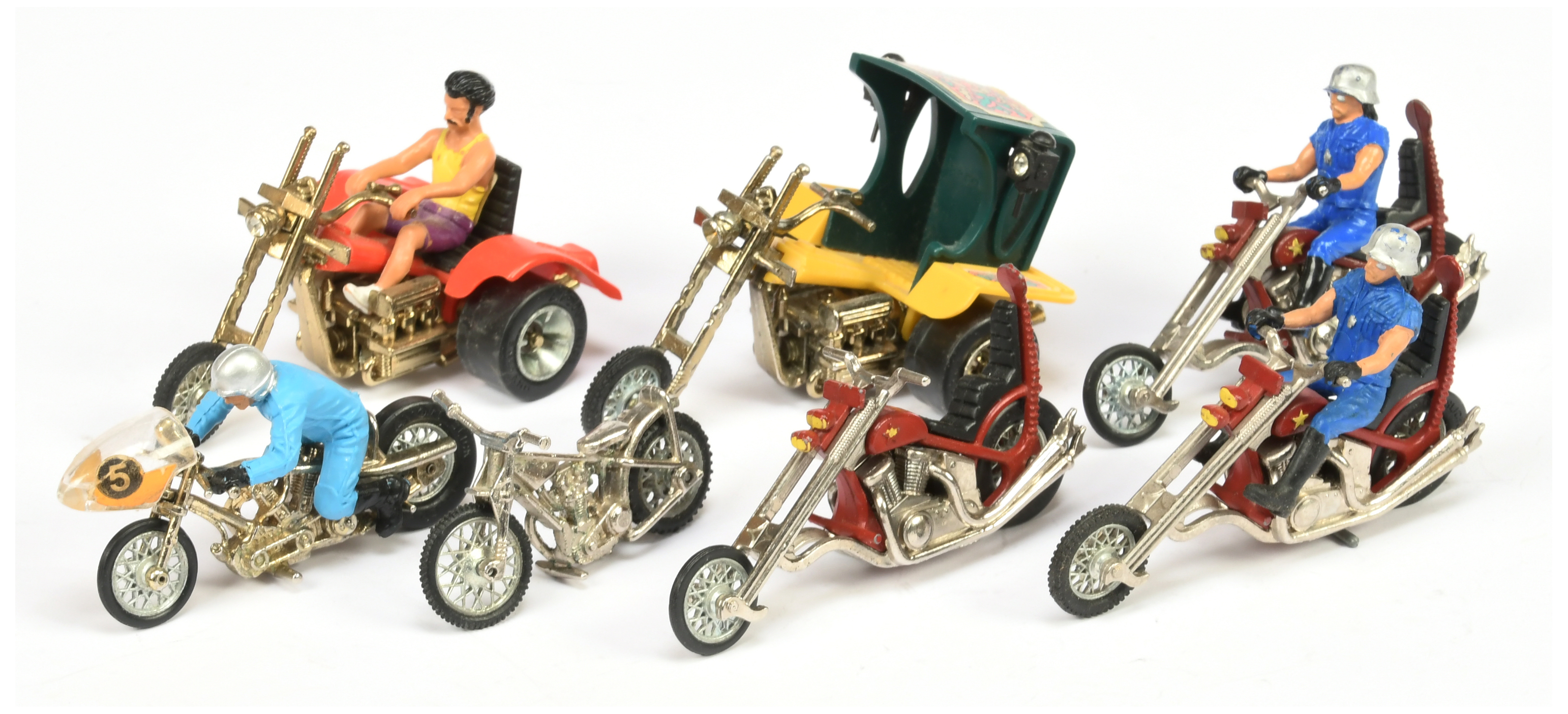 Britains Unboxed Motorbikes To include Chopper, Chopper trike plus others See-Photo