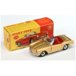 Dinky Toys 114 Triumph Spitfire Sports Car - Gold body, red interior with figure, silver trim, ch...