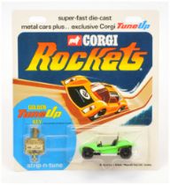 Corgi Toys Rockets D910 GP Beach Buggy - Fluorescent Green, black interior with k