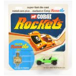 Corgi Toys Rockets D910 GP Beach Buggy - Fluorescent Green, black interior with k