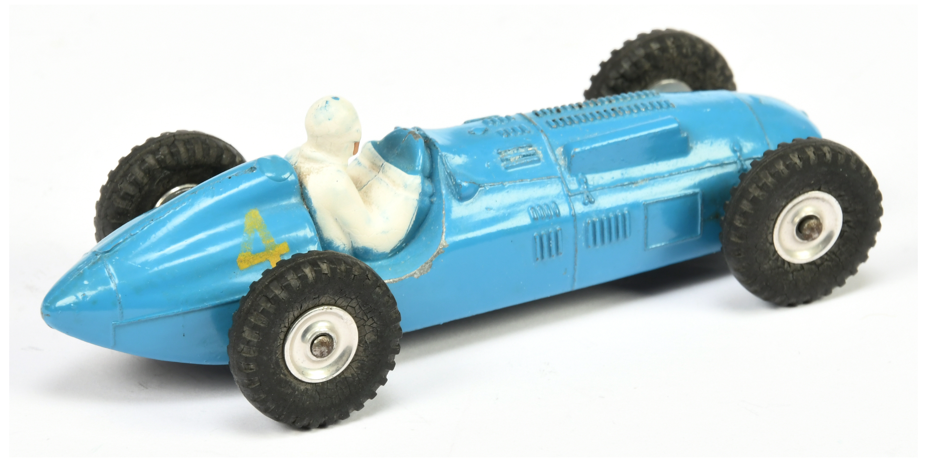 Dinky Toys Unboxed 230 Talbot-Lago Racing Car - Mid-blue body, silver trim, figure driver, yellow... - Image 2 of 2