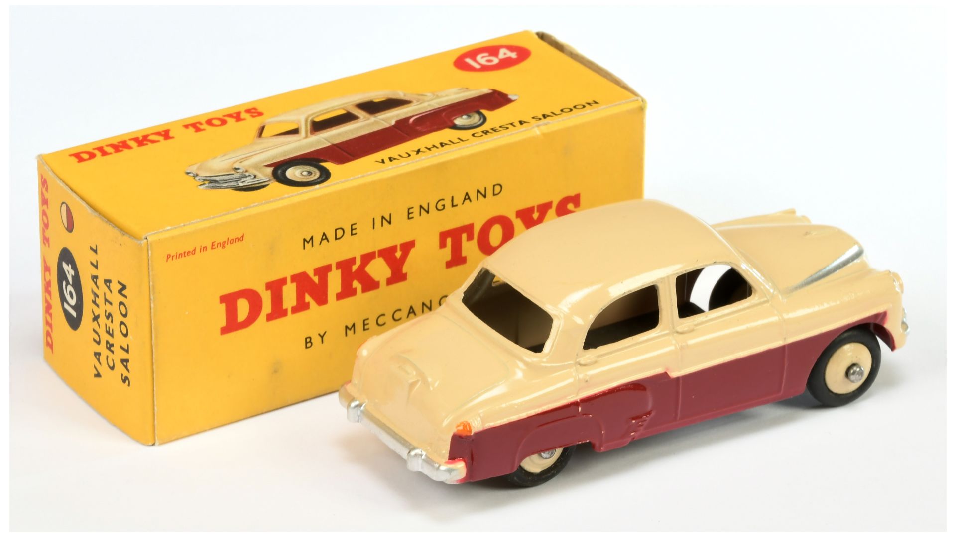 Dinky Toys 164 Vauxhall Cresta Saloon - Two-Tone Maroon, light beige including rigid hubs, silver... - Bild 2 aus 2