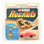 Corgi Rockets D906 Jensen Interceptor - Fluorescent Pink body, white interior and amber windows