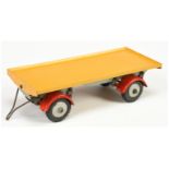 Shackleton Model Dyson Trailer - Yellow, red mudguards, pale grey chassis and metal draw bar 