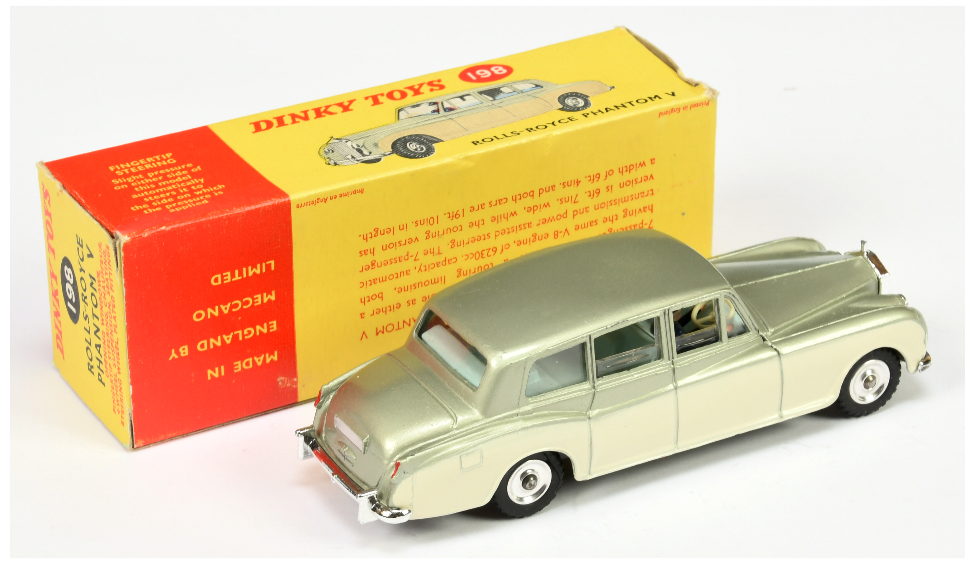 Dinky Toys 198 Rolls Royce Phantom V - Two-Tone Metallic green and cream, pale blue interior with... - Image 2 of 2
