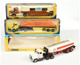 Corgi Toys Group Of 3 To Include - (1) 1102 Berliet FrueHauf Bottom Dumper - yellow, orange and b...
