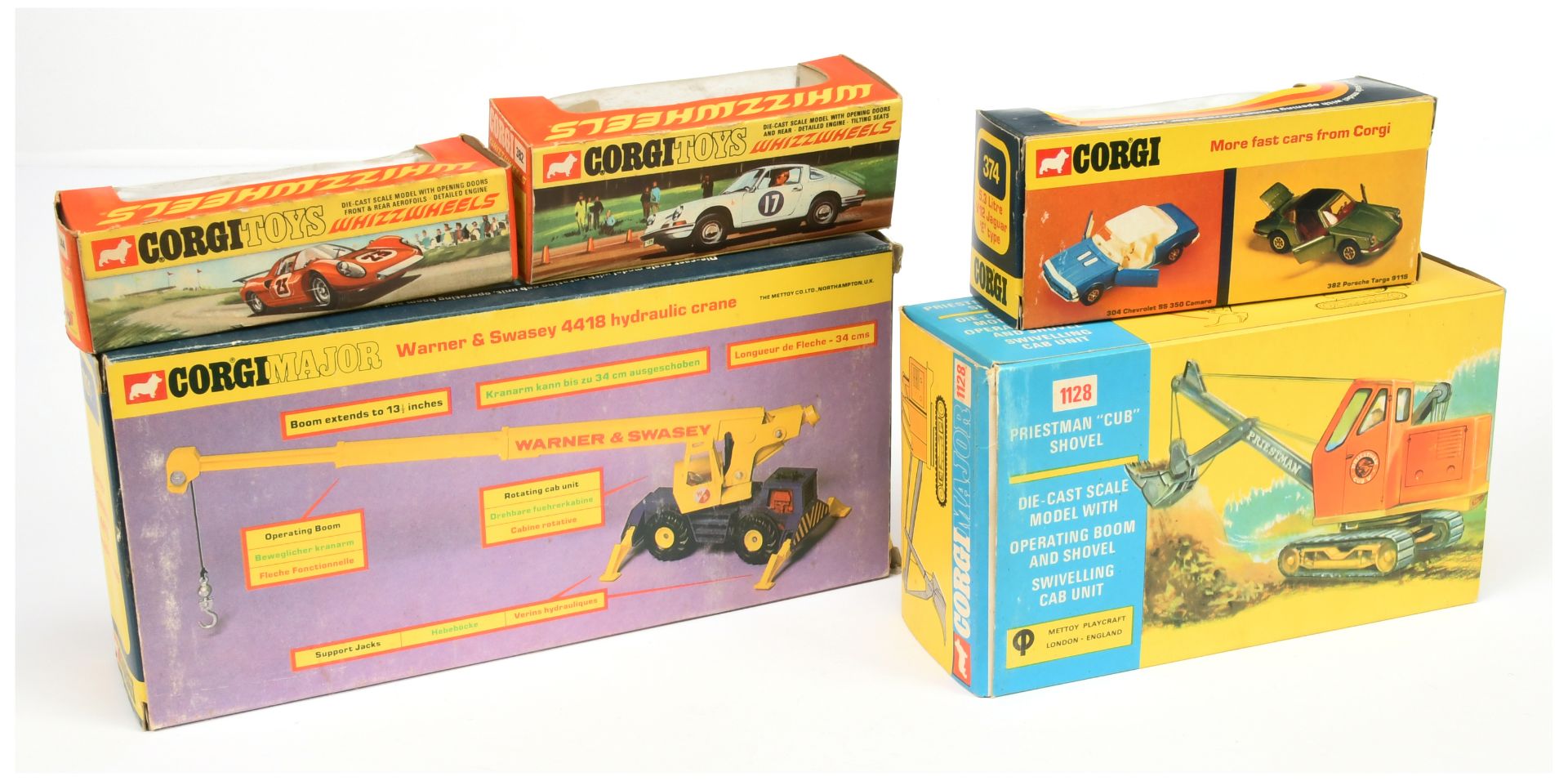 Corgi Toys Empty boxes  - (1) 344 Ferrari Dino 206  (2) 374 Jaguar type E (3) 382 Porsche 911S Ta... - Image 2 of 2