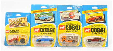 Corgi Toys Juniors Group Of 4 To Include - (1) 25 S & D Refuse Truck - Orange cab and chassis, ch...