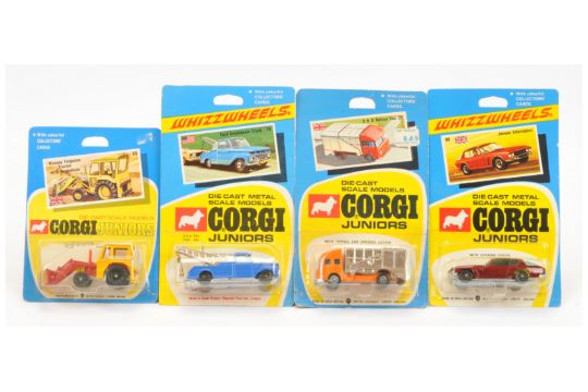 Corgi Toys Juniors Group Of 4 To Include - (1) 25 S & D Refuse Truck - Orange cab and chassis, ch...