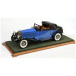 Pocher (1/8th) Rolls Royce Phantom II Sedanca Coupe 1932 - finished in metallic blue, black hood ...