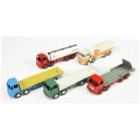 Dinky Toys Unboxed Group of Leyland Octopus wagons and Tankers To Include - "Burmah", Flat Truck ...