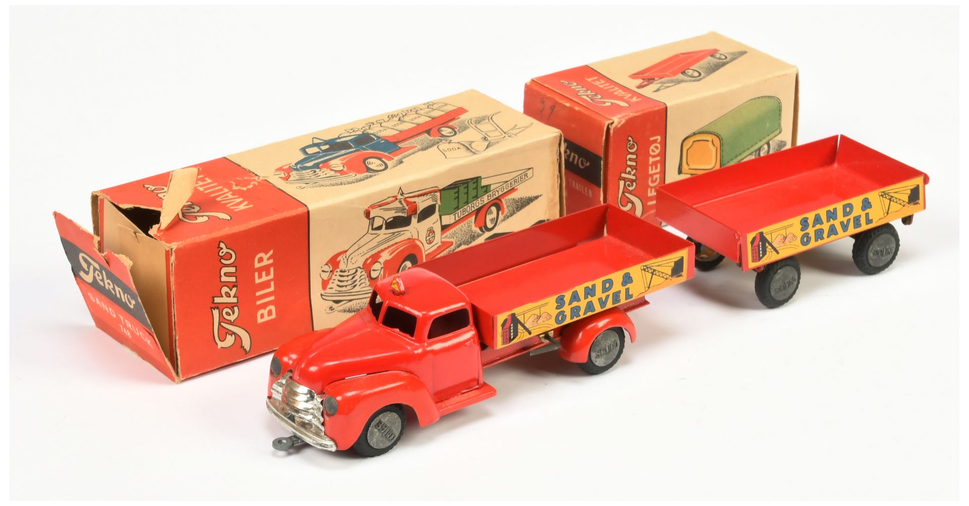 Tekno 748 Dodge "Sand & Gravel"  Delivery Truck - Red including back, chrome trim with 749 Matchi...