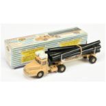 French Dinky Toys 893 Pipe Carrier - Beige cab, trailer, concave and convex hubs, white roof box ...