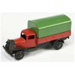 French Dinky Toys Pre-War 25B Covered Wagon  - Red body, black chassis and smooth hubs with corre...