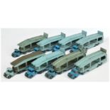 Dinky Toys Unboxed Group of Bedford Pullmore Car Transporters To Include - Light and Mid blue cab...