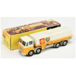 Dinky Toys 944 Leyland Octopus Tanker "Shell-BP" - yellow, white including Tanker, grey chassis a...