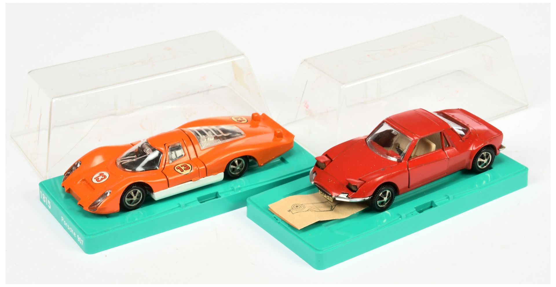 Marklin A Pair (1) 1815 Porsche 907 - Orange, white base, Racing No.13 and (2) 1816 Matra M530 - ...