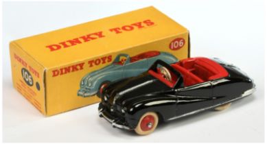 Dinky Toys 106 Austin Atlantic Convertible - Black body, red interior, tonneau and rigid hubs wit...