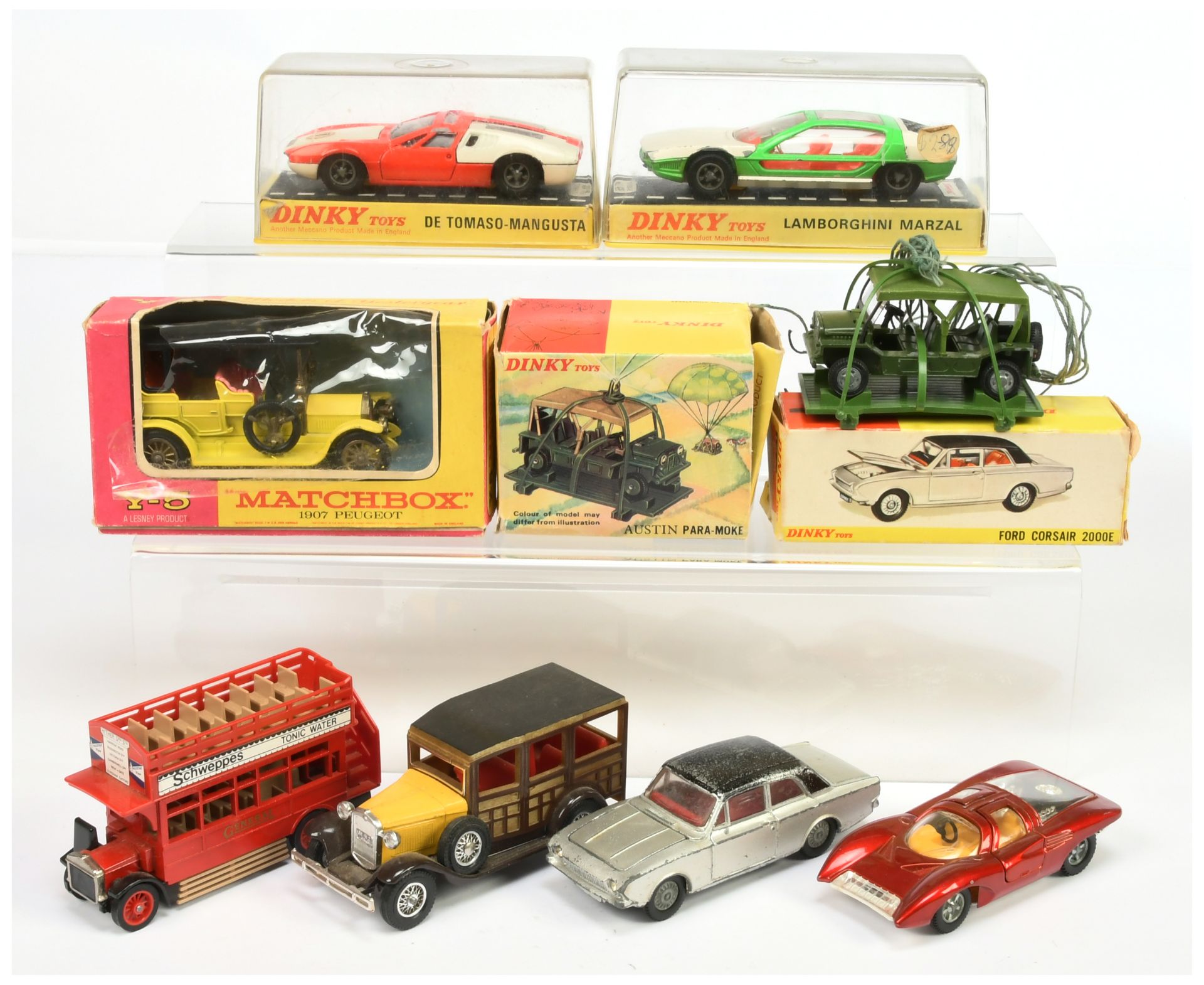 Dinky Toys Group Of To Include - 601 Military Austin Para Moke, 169 Ford Corsair Saloon, 189 Lamb...