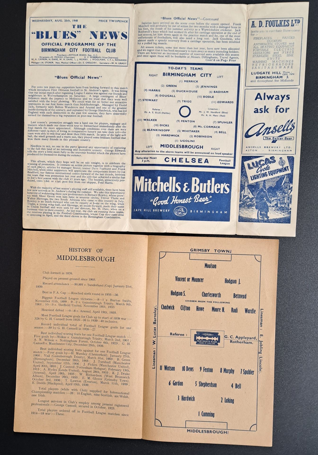Middlesbrough FC,  a group of Vintage 1940's Away Football Programmes - Image 3 of 13