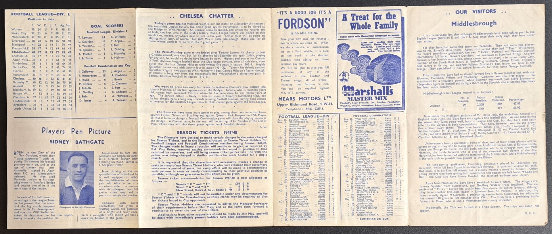 Chelsea V Middlesbrough a group of Vintage 1940's Football Programmes - Bild 5 aus 8