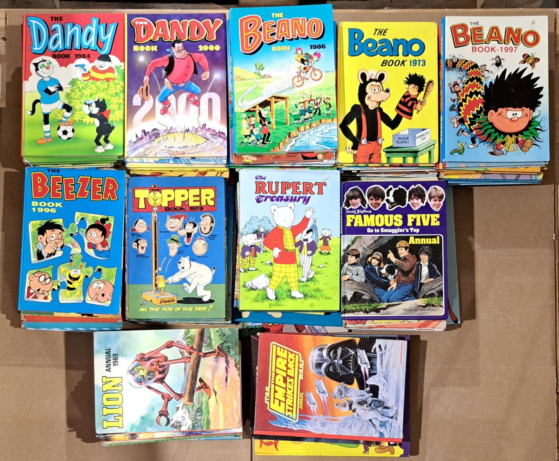Large Quantity of Beano, Dandy, Rupert, TV, Superhero & similar UK Hardback Annuals. From 1969 to...
